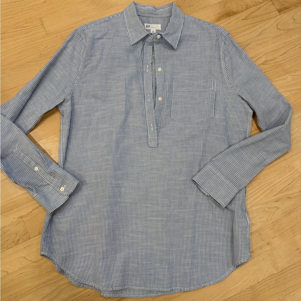 GAP Women's Blue Striped Tunic Top